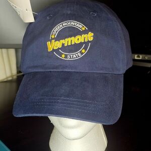 NWT Falcon Headwear Vermont Green Mountain Hat Cap Strapback Adjustable Blue